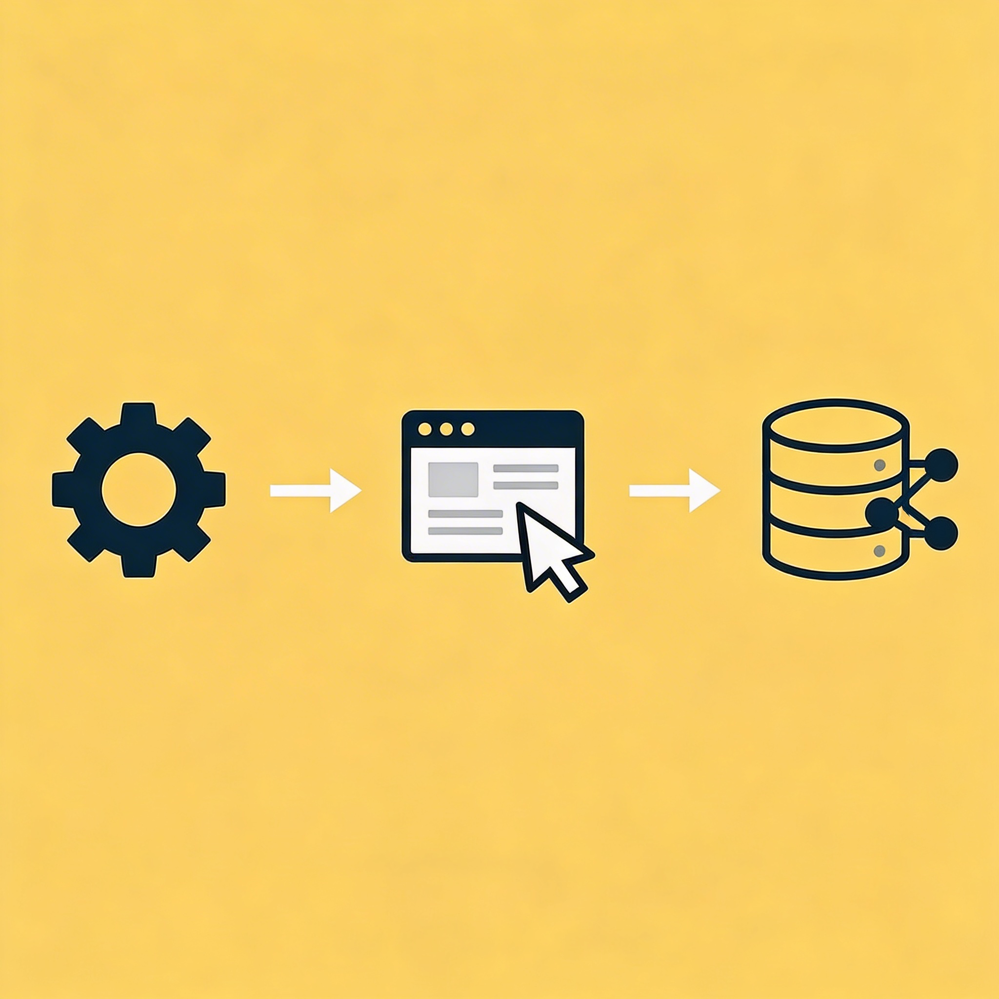 Three-step process showing Softr's quick setup, drag-and-drop interface, and connected data sources